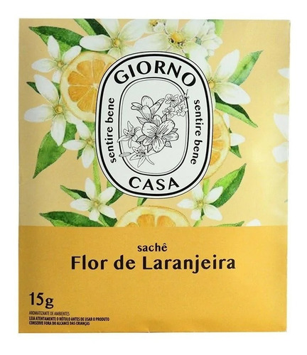 Imagem 2 de 6 de Sache Perfumado Flor De Laranjeira Giorno 15g Caixa 12 Un