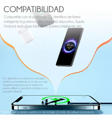 Compre Cargador Inalámbrico Magnético De Carga Rápida 15w Qi Para