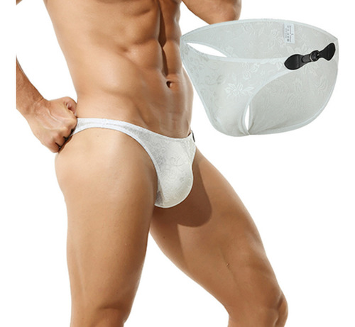 3 Bikinis Para Hombre Corte Cachetero De Encaje Semi Traspar