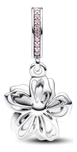 Charm De Plata De Ley 925 Charm Flor De Cerezo For Pulsera