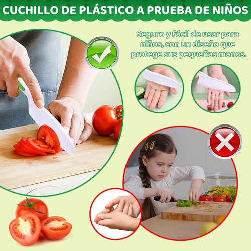33pzs Juego De Cuchillos Seguros Para Cocinar Para Niños