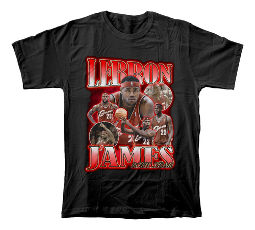 Camiseta Algodón Peinado Con Estampado De Lebron James Nba