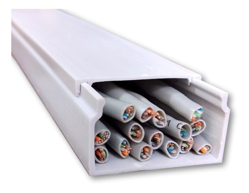 Canaleta para cable 24x40mm 10 piezas 1 metro Red o Eléctrico 2440 PVC antiflama Color Blanco
