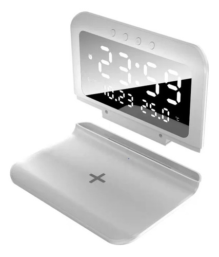 Reloj Despertador Alarma C/ Base + Carga Inalambrica Premium