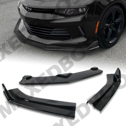 3pc Gloss Black Zl1 Style Front Bumper Spoiler Lip For 1 Mmx