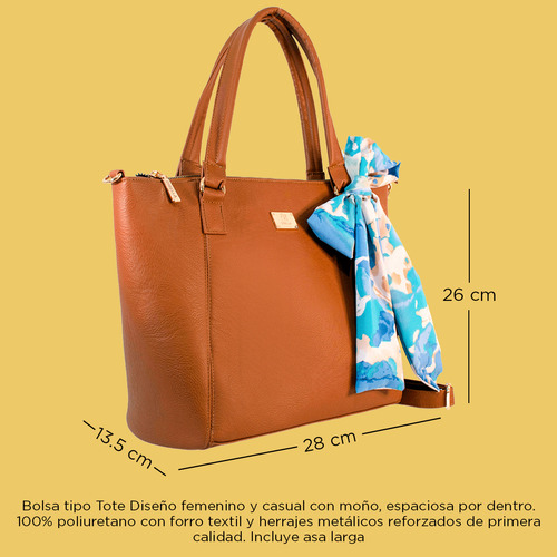 Bolso Tote Para Dama Kaia Diseño Elegante Con Mascada