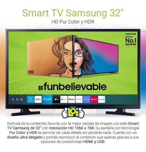 Imagen 8 de 11 de Smart TV portátil Samsung Series 4 UN32T4300AGXUG LED Tizen HD 32" 100V/240V