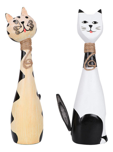 Figuras Love Cats Para Parejas De Gatos, Adornos De Madera C