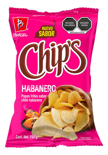 3 Pack Papas Fritas Habanero Chips Sabritas 150