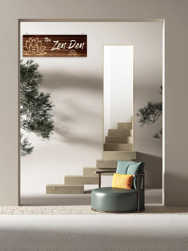 Señal De Pared De Madera The Zen Den , 13.7 X 4.7 Pul...