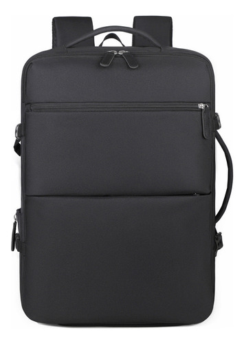 Mochila de viaje de mano, equipaje de cabina, bolso de avión, negro liso, mochila de gran capacidad