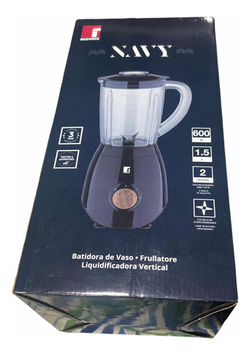 Batidora Bergner Navy 600w 1.5 Litros 2 Velocidades Negro