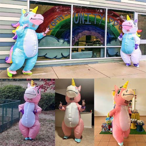 Fwefww Disfraz De Unicornio Inflable Para Adulto, Halloween