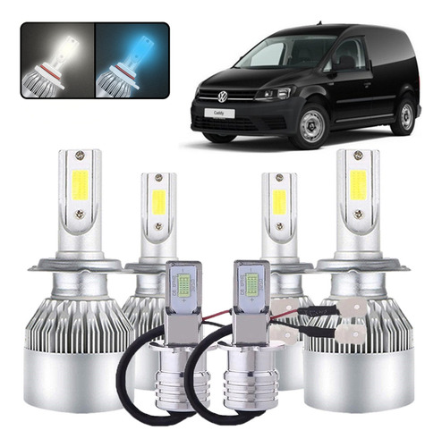 Kit De Focos Led H7 H3 Para Volkswagen Caddy 2016-2017