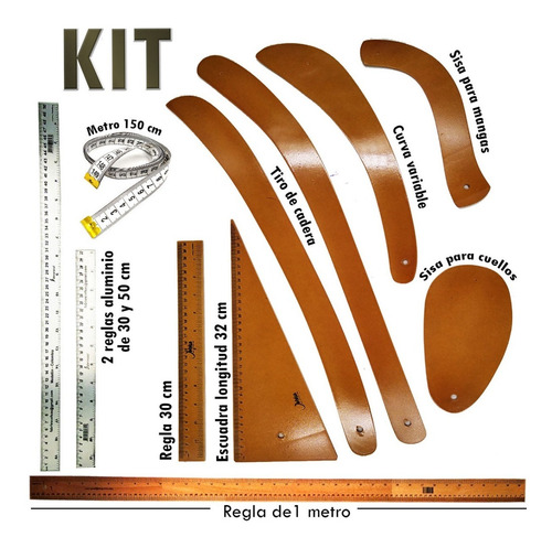 Imagen 3 de 4 de Kit Reglas Costura Corte Curva Moda Regla Coser