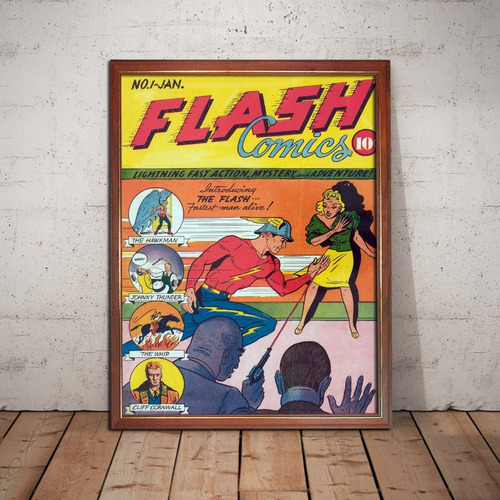 Flash Numero 1 (dc, 1940) Poster Tapa Comic En Cuadro
