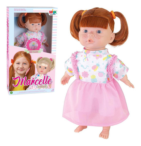 Boneca Reborn Marcelle Ruiva Fala 60 Frases +bolsinha Boneca