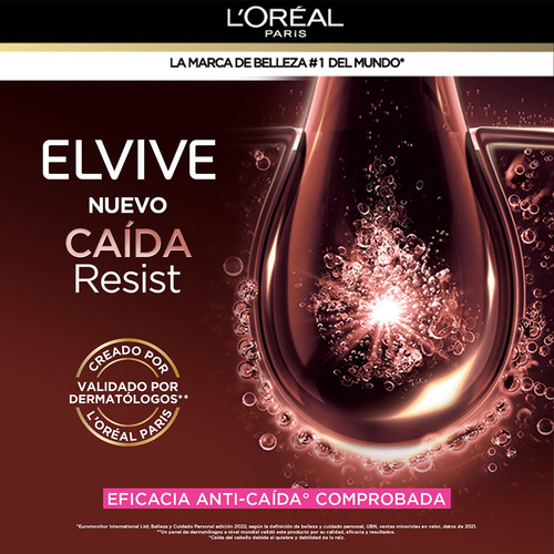 Shampoo Fortalecedor Elvive Caida Resist Con Aminexil 370 Ml