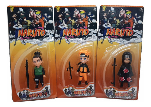 Naruto Shipuden Muñecos Pack X3 Personajes 11 Cm 2 Modelos!