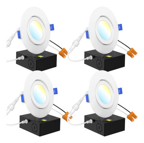 Paquete 4 Luces Empotrables Led 4, 900 Lm, 8 W