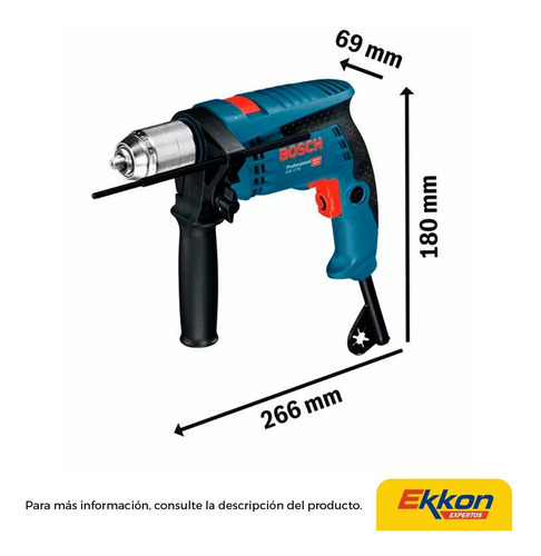 Imagen 2 de 8 de Taladro Percutor Bosch 13 Mm 650 W Gsb 13 Re