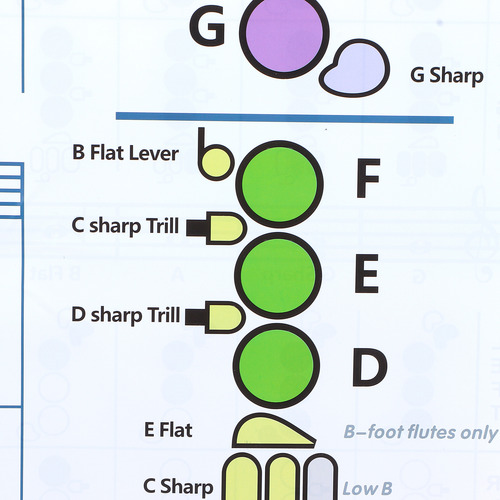 Tabla De Práctica De Digitación De Flauta (56 X 40 Cm), Acor