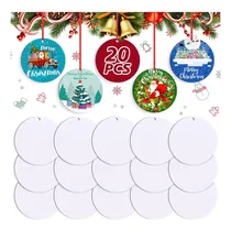 Comprar Ornamentos De Sublimación En Blanco 20 Pcs Adornos Navideños