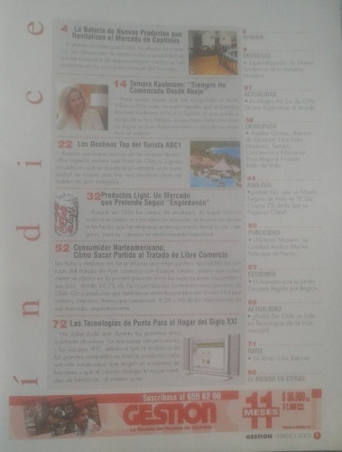 Revista Gestión 334 / Febrero 2003 / Tamara Kaufmann (Usado)