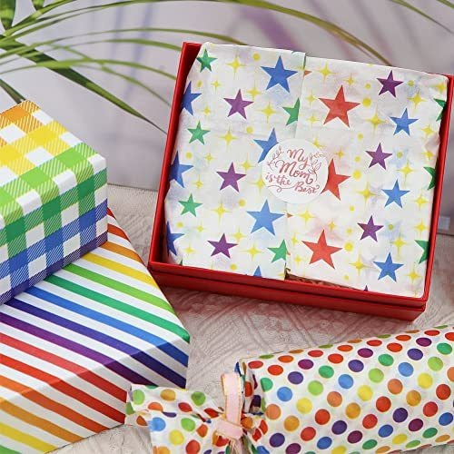 Papel De Seda De Color Arcoíris Para Bolsas De Regalo, 60 Ho