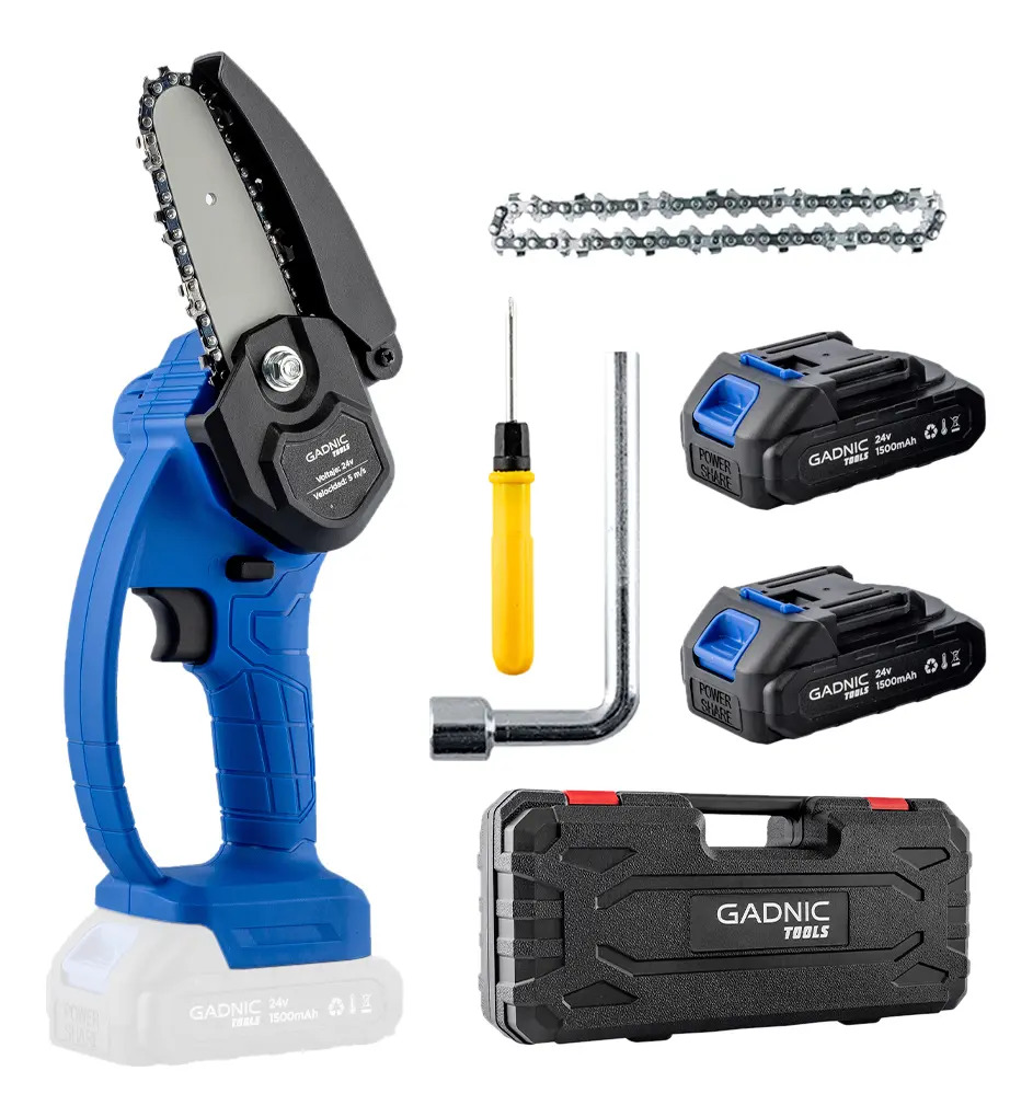 Motosierra Mini Eléctrica Gadnic MS2400 Recargable Inalámbrica 540W