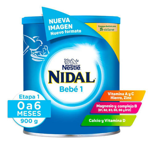 Fórmula Infantil Nidal Bebé 1 Lata 0 A 6 Meses 900g