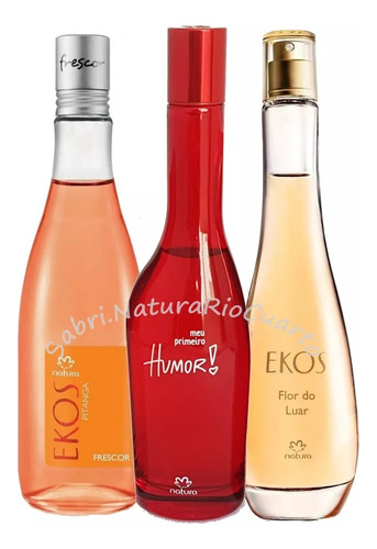 Natura Kit 3 Perfumes: Ekos Pitanga Humor Rojo Flor Do Luar