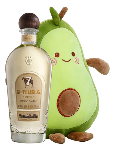 Tequila 7 Leguas Reposado 1 L + Peluche Aguacate
