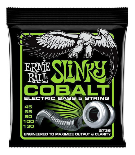 Cuerda para bajo Ernie Ball 045-130 Slinky Cobalt de 5 cuerdas
