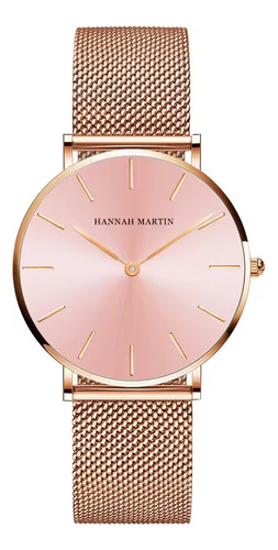 Reloj Mujer Metal Acero Oro Rosa Hannah Martin