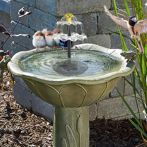 Fuente De Baño Solar Para Pájaros, Bomba De Agua Solar Sin B
