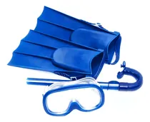 Comprar Set De Buceo Infantil Con Snorkel Máscara Y Patas De Rana Color Azul