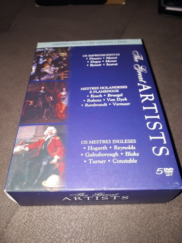 Box 5 Dvds The Great Artists - Pissaro Bosch Hogarth Blake