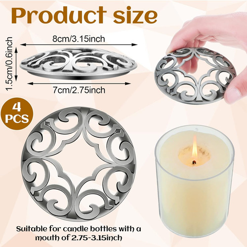 Juego De 4 Fundas Para Velas Para Tarros, Cubiertas Perfumad