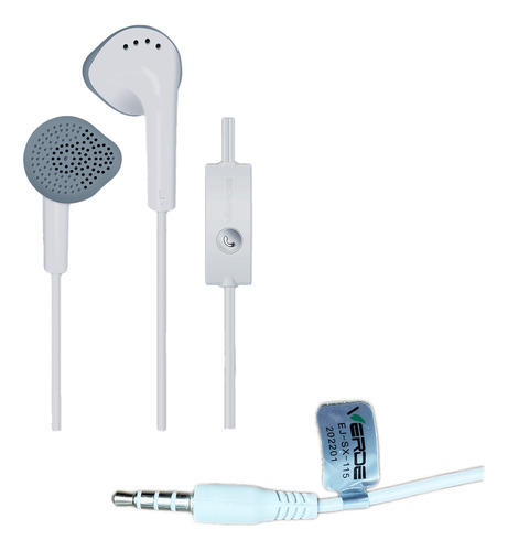 Fone De Ouvido Com Fio Microfone Plug 3.5mm P2 Cor Branco