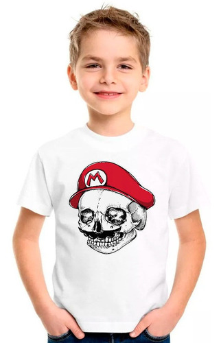 Camisa Camiseta Super Mario Caveira Blusa Moleton Infantil11