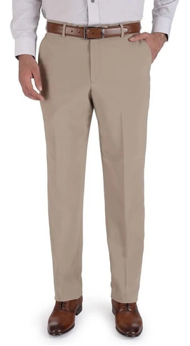 Imagen 1 de 5 de Pantalón Yale Hombre Vestir Liso Sin Pinzas Recto Marquiz 