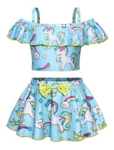 Traje De Baño Bikini Niña Disfraz Unicornio