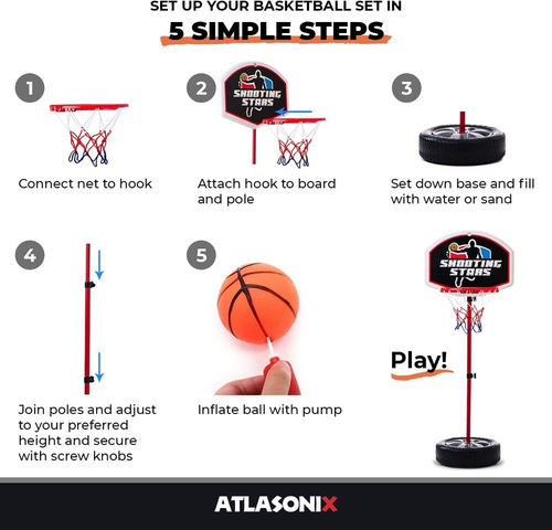 Atlasonix Soporte De Aro De Baloncesto,altura Ajustable.2-5a