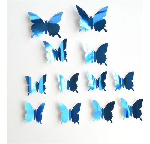 Adhesivo De Pared Con Espejo 3d De Pvc, Diseño De Mariposas