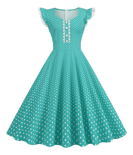 Vestido De Muñeca De Verano Con Cuello Redondo Y Mangas Esta