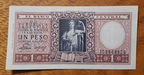 Bottero N 1911 Billete 1 Peso Moneda Nacional.  Excelente ++