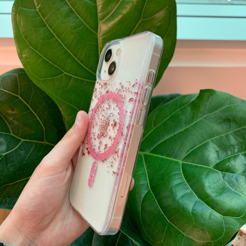 Funda Magsafe Glitter Rosa Para Iphone 11-16 Pro/promax Glitter Rosa Iphone 16 Pro Max