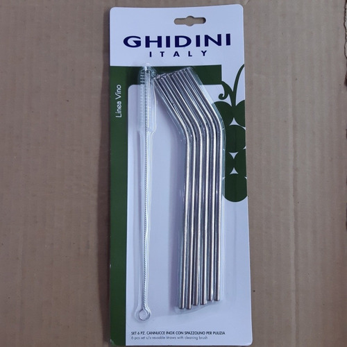Imagen 1 de 2 de 6 Pitillos Acero Inoxidable, Cepillo Para Limpiar Bar Bmg
