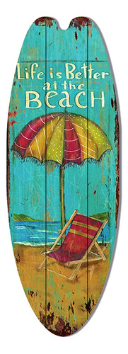 Decoracion Pared Tabla Surf Letrero Decorativo Madera Para